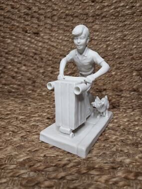 1979 Norman Rockwell Joys of Childhood Coasting Along Bisque Porcelain Figurine